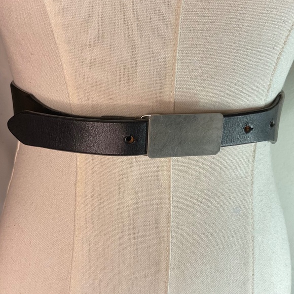 ISSEY MIYAKE Vintage Belt Black Leather Luxury RARE Japan L 36in-40in main image 7